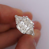 7.68 Carat TW Radiant Cut & Trillion Cut Three Stone Engagement Ring