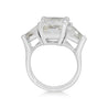 7.68 Carat TW Radiant Cut & Trillion Cut Three Stone Engagement Ring