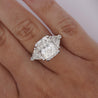 7.68 Carat TW Radiant Cut & Trillion Cut Three Stone Engagement Ring