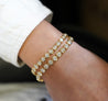 7.8-10 Carat Natural Diamond Bezel Set 18K Gold Tennis Bracelet 7"