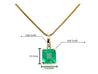 8 Carat Colombian Emerald Solitaire Pendant Necklace in 14k Gold