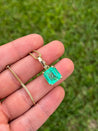 8 Carat Colombian Emerald Solitaire Pendant Necklace in 14k Gold