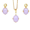 86.44 Carat Purple Jadeite Jade and Diamond Gold Necklace and Earrings Set