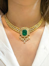 8.12 Carat Colombian Emerald & Diamond Chandelier Regal Choker Necklace