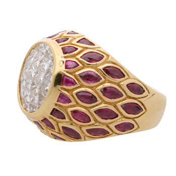 8.25 Carat Oval Burma Ruby Marquise Princess Diamond in 18K Gold Statement Ring – Assay Jewelers