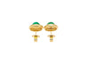 8.47 Carat Cabochon Emerald and Diamond Halo Earrings in 18K Gold