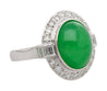 8.55 Carat Untreated Fei Cui A Jadeite Jade & Diamond Bezel Platinum Ring