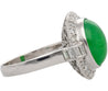 8.55 Carat Untreated Fei Cui A Jadeite Jade & Diamond Bezel Platinum Ring