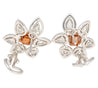 8.7 Carat Natural Pink Diamond & Diamond Floral Stud Earrings