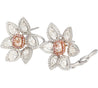 8.7 Carat Natural Pink Diamond & Diamond Floral Stud Earrings