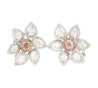 8.7 Carat Total Natural Pink Diamond & Diamond Flower Stud Earrings