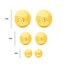 8mm Half Sphere Ball 14K Gold Diamond Cut Studs