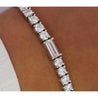 9-6 Carat Round & Emerald Cut Center Lab Diamond Tennis Bracelet in 18K