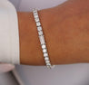 9-6 Carat Round & Emerald Cut Center Lab Diamond Tennis Bracelet in 18K