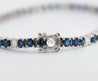 9 Carat Natural Blue Sapphire and Diamond Tennis Bracelet in 18K White Gold | 7 Inch 3MM