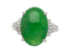 9 Carat Untreated Jadeite Jade Fei Cui and Diamond Platinum Ring HK Certified