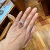 9.10 Carat Ceylon No Heat Padparadscha Pinkish Orange Sapphire and Diamond Ring