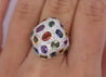 9.31 CTTW Mixed Color Sapphire, Amethyst, Garnet, Diamond Cluster Ring