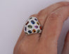 9.31 CTTW Mixed Color Sapphire, Amethyst, Garnet, Diamond Cluster Ring