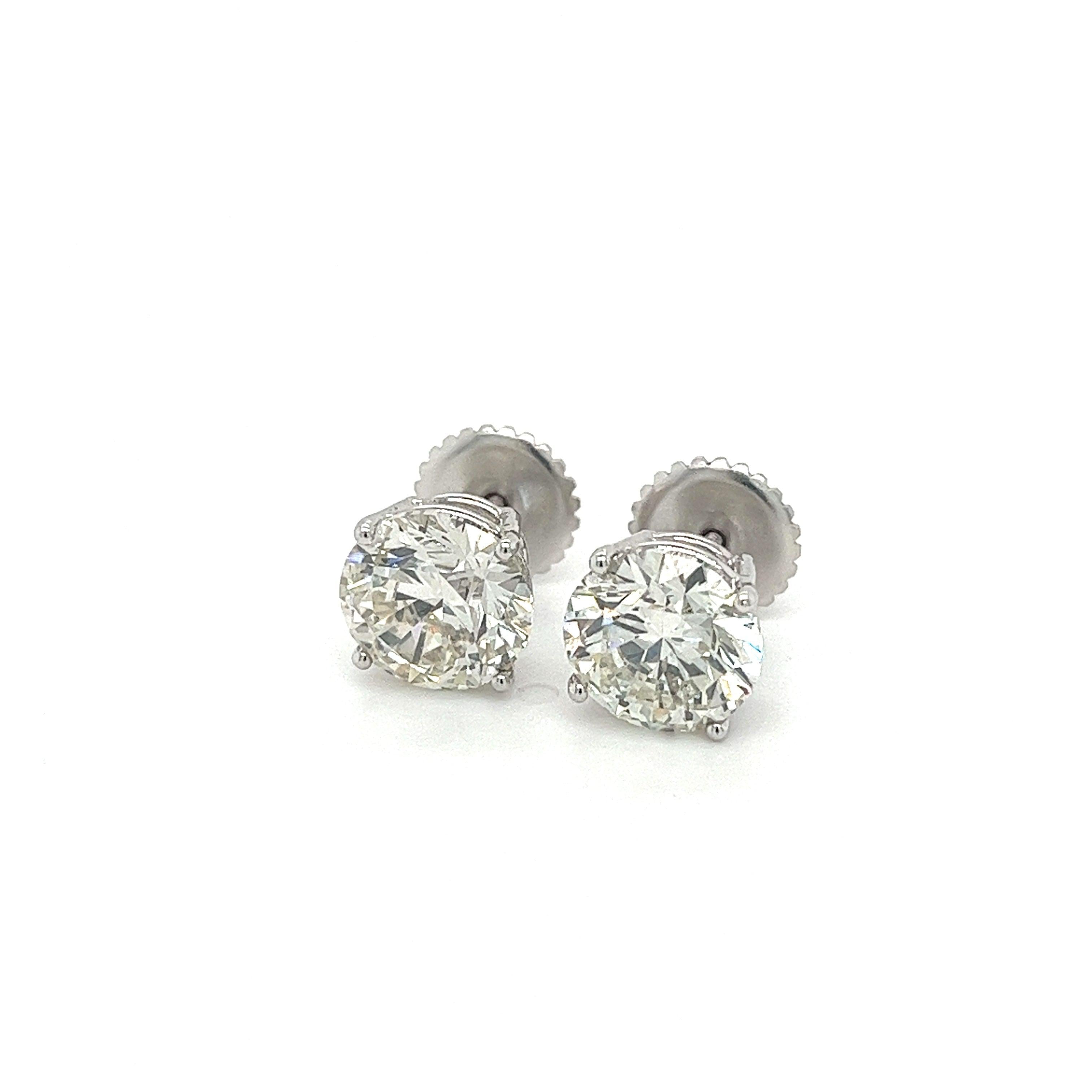 9mm 6CT TW. Lab Diamond CVD Round Diamond Screw Back 14k Stud Earrings-Diamond Earrings-ASSAY