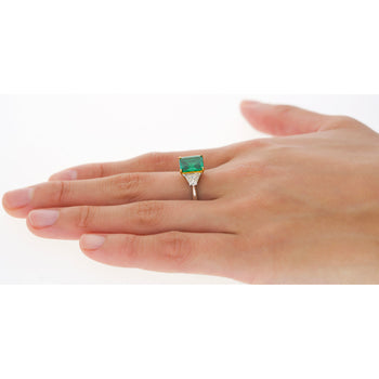 AGL Cert. 2.44 Carat No Oil Colombian Emerald & Trapezoid Diamond Ring – Assay Jewelers