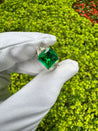 AGL Cert. 2.44 Carat No Oil Colombian Emerald & Trapezoid Diamond Ring-Rings-ASSAY