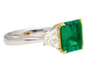 AGL Cert. 2.44 Carat No Oil Colombian Emerald & Trapezoid Diamond Ring