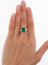 AGL Cert. 2.44 Carat No Oil Colombian Emerald & Trapezoid Diamond Ring