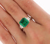 AGL Cert. 2.44 Carat No Oil Colombian Emerald & Trapezoid Diamond Ring