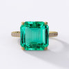 AGL Cert. 4.45 Carat Vivid Green Colombian Emerald Ring in 18K Gold