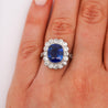 AGL Cert. 5 Carat Ceylon Blue Sapphire Art Deco Era Platinum Diamond Ring
