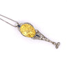 AGL Certified Antique 20 Carat No Heat Ceylon Yellow Sapphire Filigree Pendant