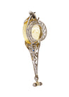 AGL Cert. Antique 20 Carat No Heat Ceylon Yellow Sapphire Art Deco Filigree Pendant