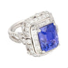 AGL Certified 10.10 Carat No Heat Ceylon Cornflower Blue Sapphire & Diamond Ring