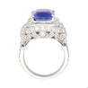 AGL Certified 10.10 Carat No Heat Ceylon Cornflower Blue Sapphire & Diamond Ring