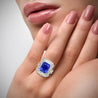 AGL Certified 10.10 Carat No Heat Ceylon Cornflower Blue Sapphire & Diamond Ring