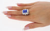 AGL Certified 10.10 Carat No Heat Ceylon Cornflower Blue Sapphire & Diamond Ring