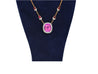 AGL Certified 10.26 Carat Cushion Cut Pink Sapphire, Ruby, & Diamond Necklace