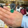 AGL Certified 17 Carat Octagonal Cut Minor Oil Colombian Emerald Ring-Rings-ASSAY