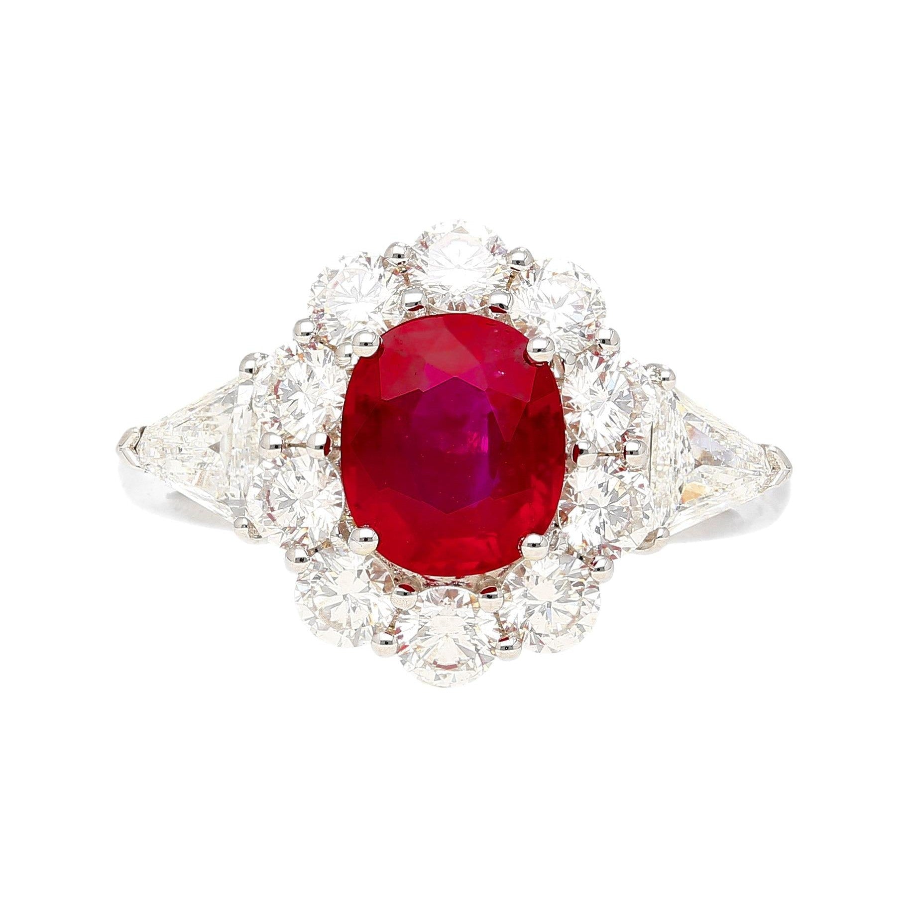 AGL Certified 1.76 Carat Pigeon's Blood Red No Heat CLASSIC Burma Ruby Ring