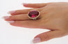 AGL Certified 28.29 Carat No Heat Purplish Pink Tourmaline & Diamond Ring