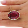 AGL Certified 28.29 Carat No Heat Purplish Pink Tourmaline & Round Diamond 18K White Gold Ring-Semi Precious Jewelry-ASSAY