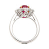 AGL Certified 3.04 Carat Pigeon’s Blood No-Heat Ruby with Diamond Halo Ring