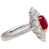 AGL Certified 3.04 Carat Pigeon’s Blood No-Heat Ruby with Diamond Halo Ring