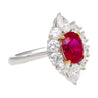 AGL Certified 3.04 Carat Pigeon’s Blood No-Heat Ruby with Diamond Halo Ring