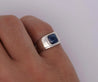 AGL Certified 3.5 Carat No Heat Blue Sapphire Platinum Mens Ring