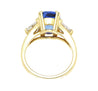 AGL Certified 4.49 Carat Burma No Heat Blue Sapphire and Diamond 3 Stone Ring