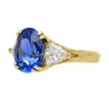 AGL Certified 4.49 Carat Burma No Heat Blue Sapphire and Diamond 3 Stone Ring