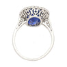 AGL Certified 7.76 Carat No Heat Burma Oval Blue Sapphire Vintage Edwardian Ring in Platinum-Rings-ASSAY