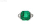 AGL Certified 8.01 Carat No Oil Colombian Emerald Vintage Platinum Ring